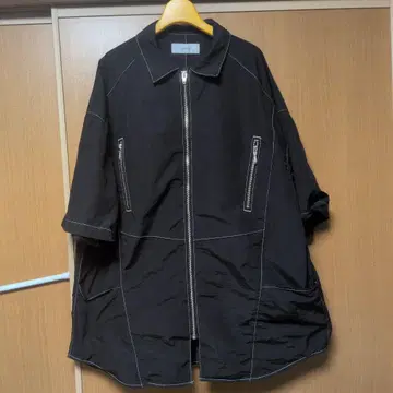 ADRER 스티치 앤 지퍼 코튼 나일론 셔츠 자켓