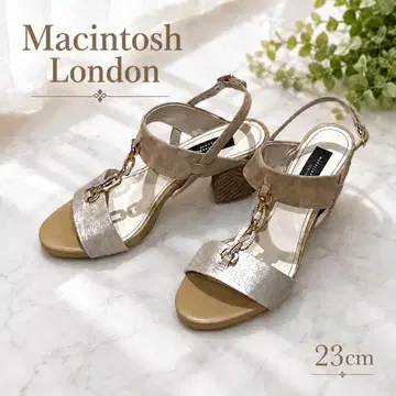 Macintosh London 체인 모티브 백 스트랩 샌들