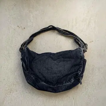 half moon denim shoulder bag
