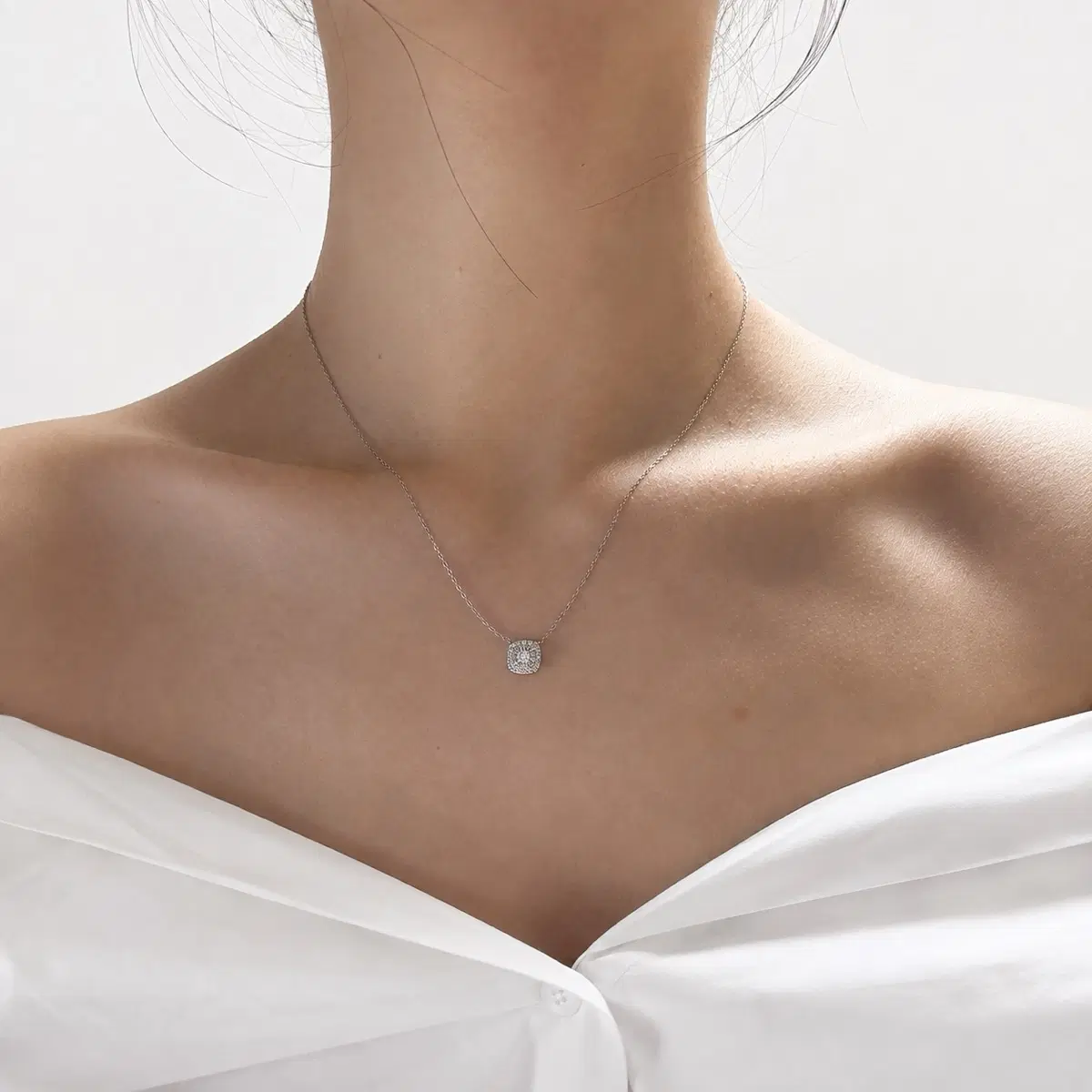 14k 천연 다이아 풀파베 목걸이