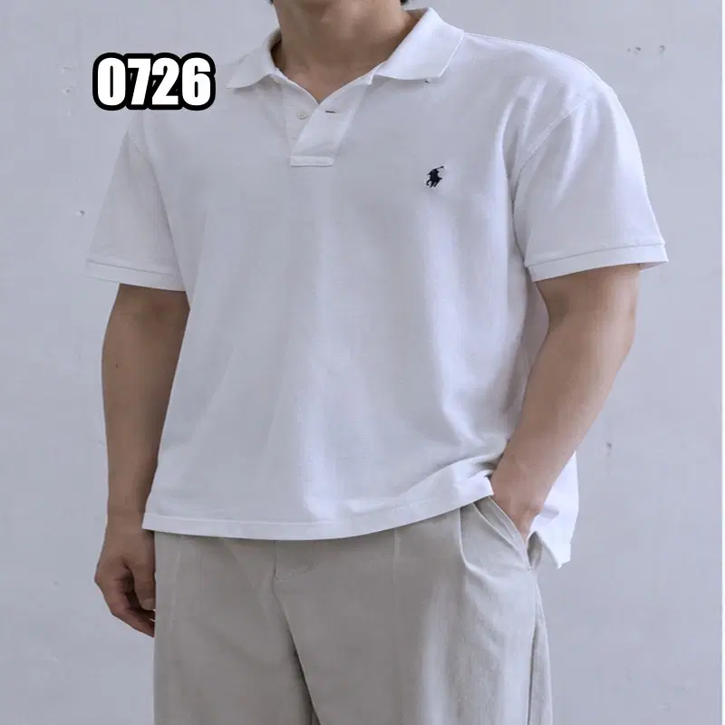 M 폴로 랄프로렌 화이트 반팔 카라티