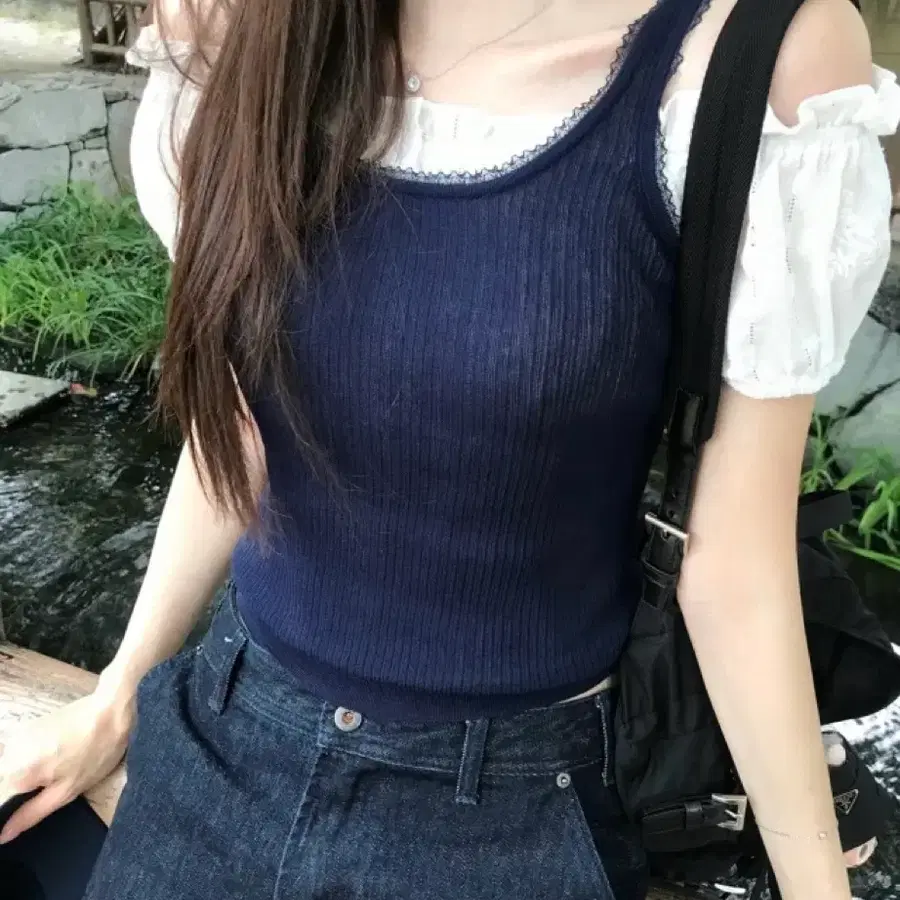 라벨르블랑 레이스 립 오프숄더 세트