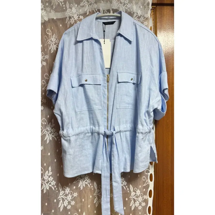 ZARA 하늘색 린넨 셔츠(새상품)