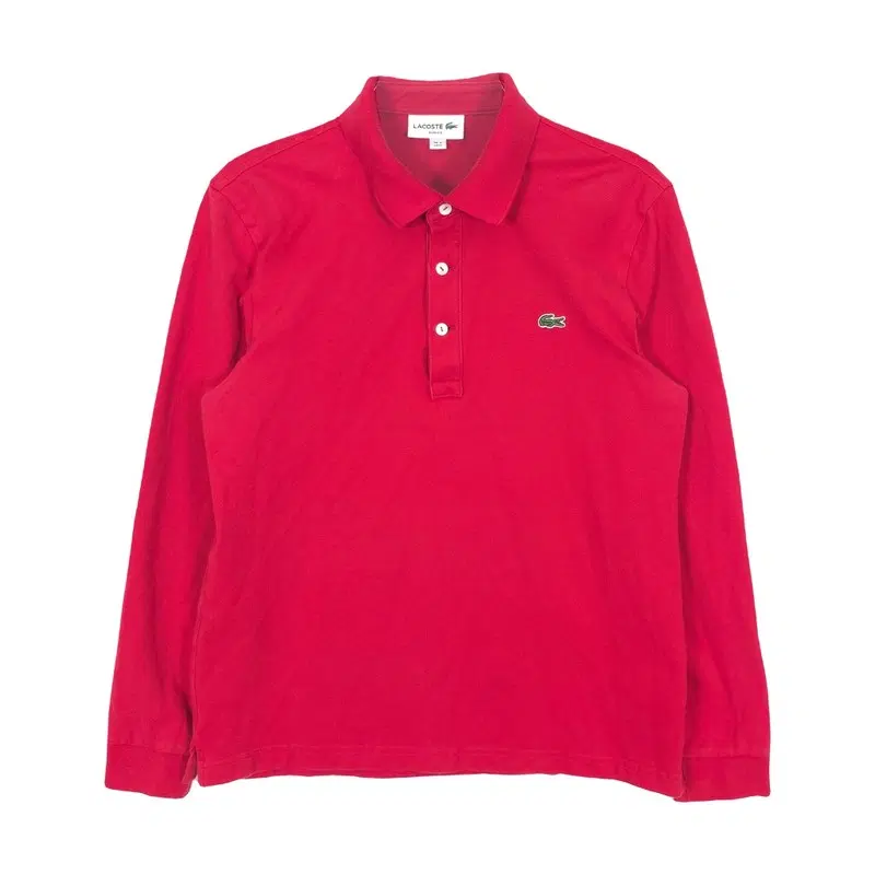 LACOSTE 레드 슬림핏 롱슬리브 피케 셔츠 4