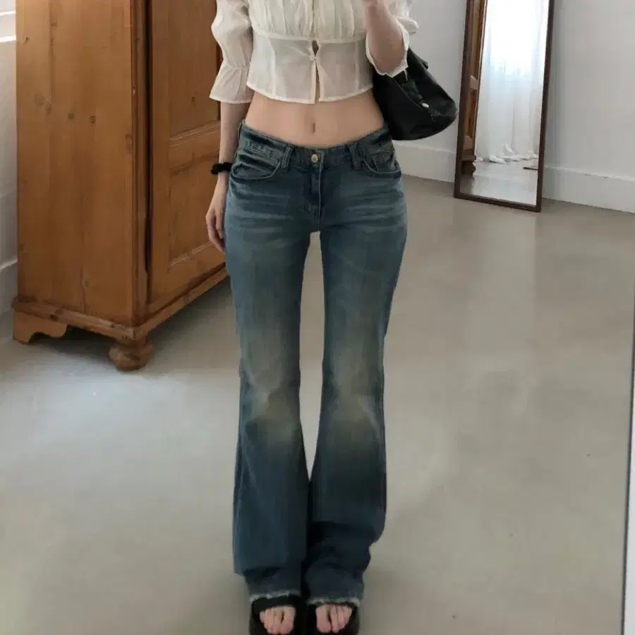 키튼 네티 로우라이즈 부츠컷 데님 팬츠 S