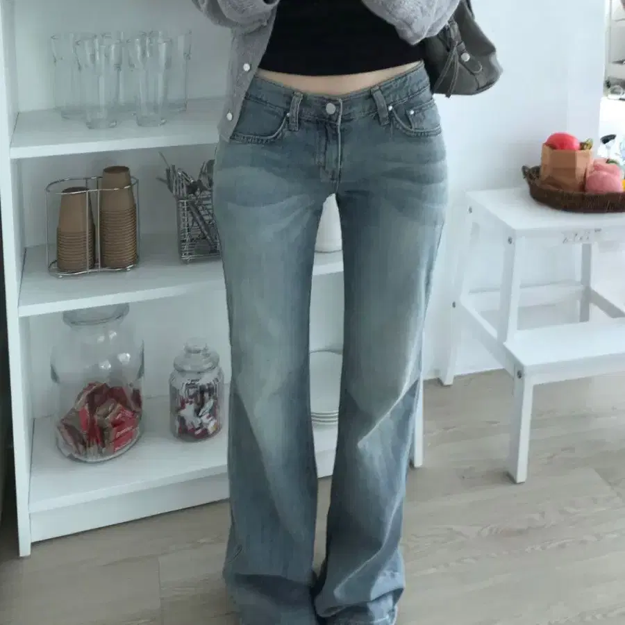 키튼 뉴즈 스티치 부츠컷 데님 팬츠 S