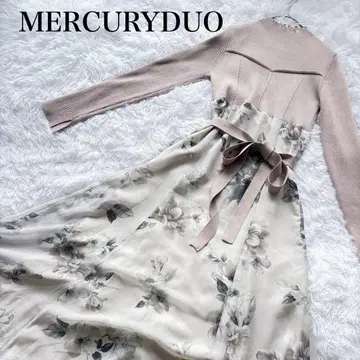 MERCURYDUO 머큐리 듀오 플라워 도킹 롱 슬리브 원피스