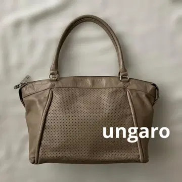 웅가로 ungaro 천연 가죽 펀칭 가죽 BAG 백 베이지
