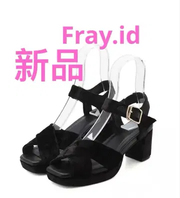 미사용 새상품 FRAY I.D 벨로아 샌들 블랙