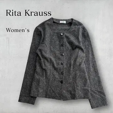이탈리아제 Rita Krauss 울 혼방 트위드 자켓 그레이 계열