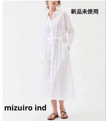 미즈이로 인드 셔츠 원피스 화이트 미사용 새상품 택 포함