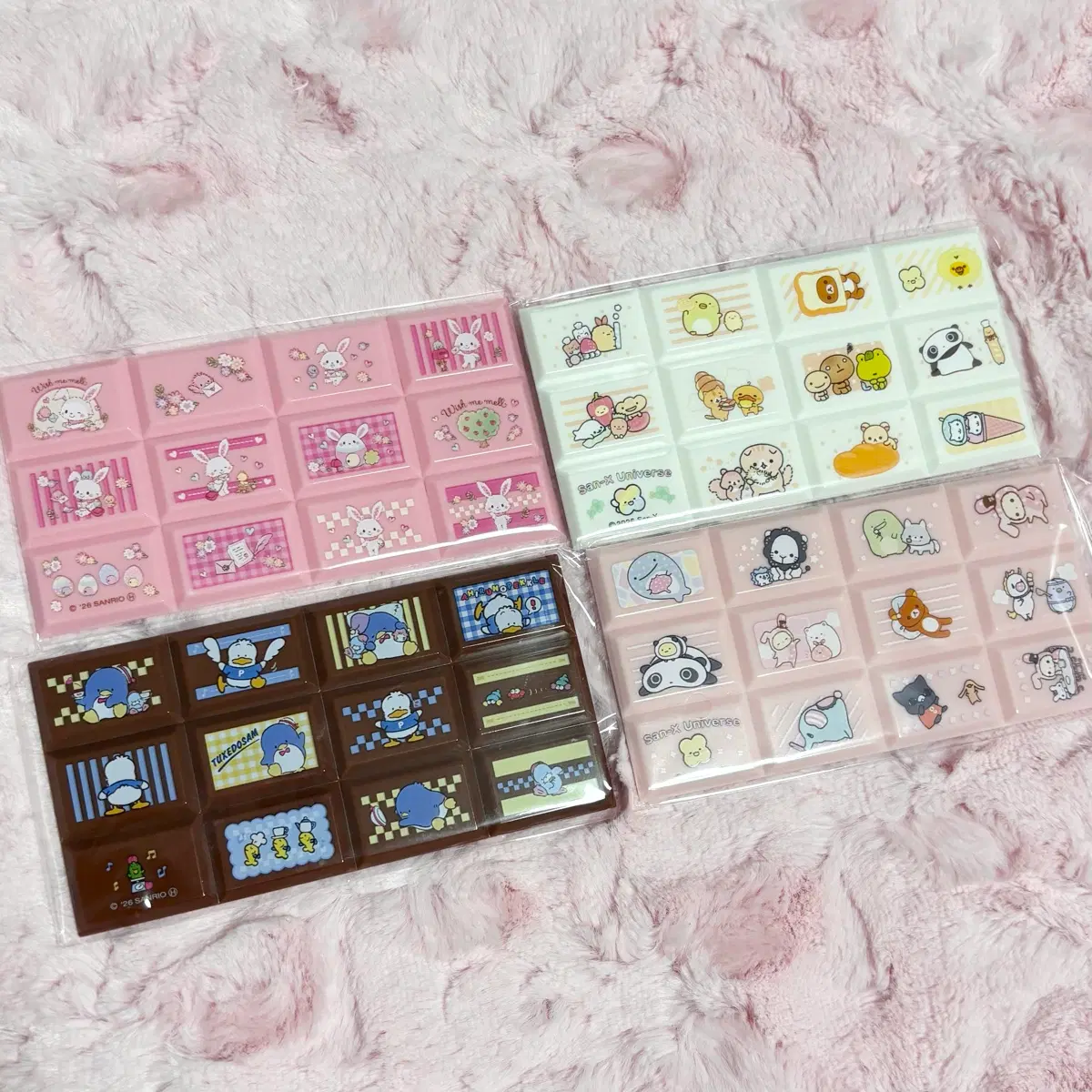 [일괄] 산리오 산엑스 초코 블록 타일 씰 스티커 위시미멜 턱시도샘 리락쿠마 냥냥냥코