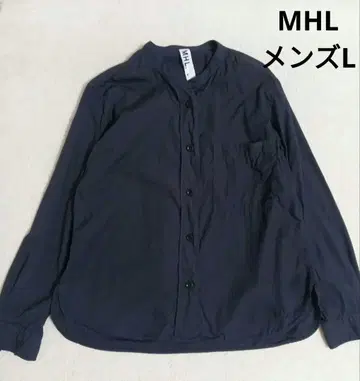 MHL. MARGARET HOWELL 밴드 카라 셔츠 블랙 L