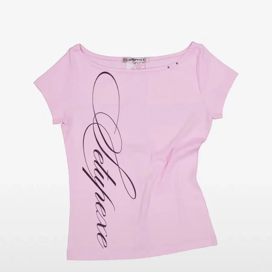 셋업이엑스이 LACE CROSS T-SHIRT / PINK