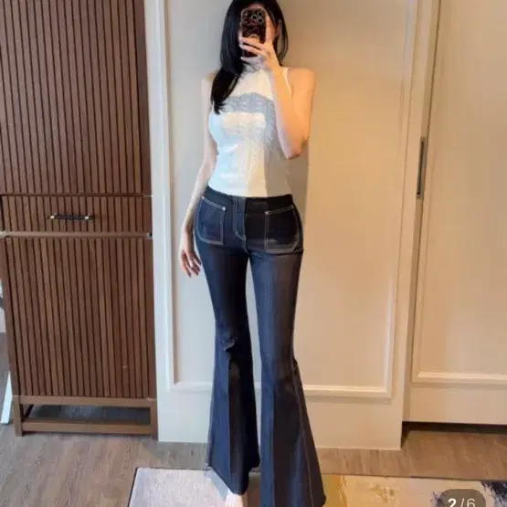 8->3 부츠컷 청 데님 골반 팬츠 S 엘로아주 수입의류 원트 WANT