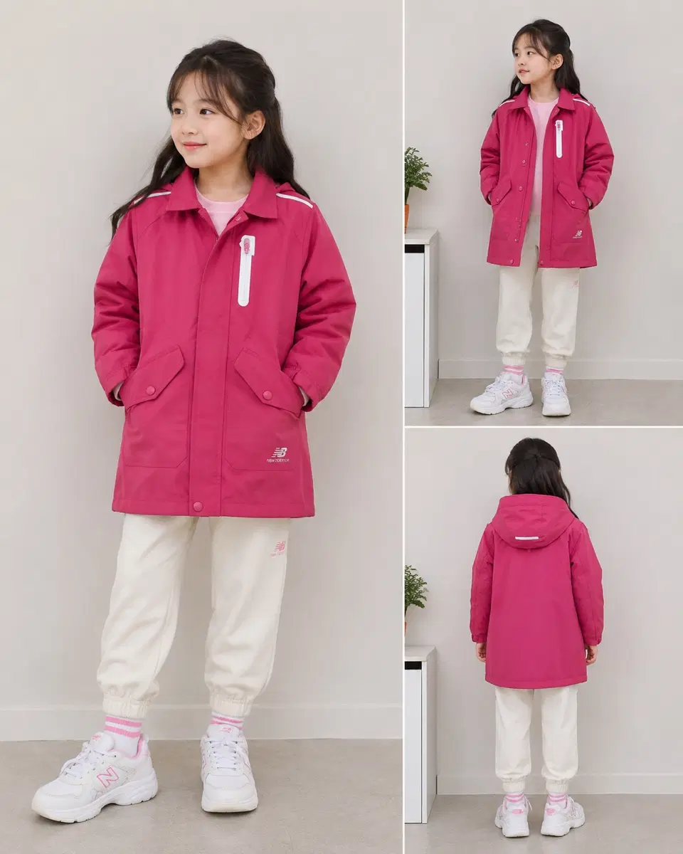130사이즈 뉴발란스 바람막이 내피포함 정품 키즈 분홍색