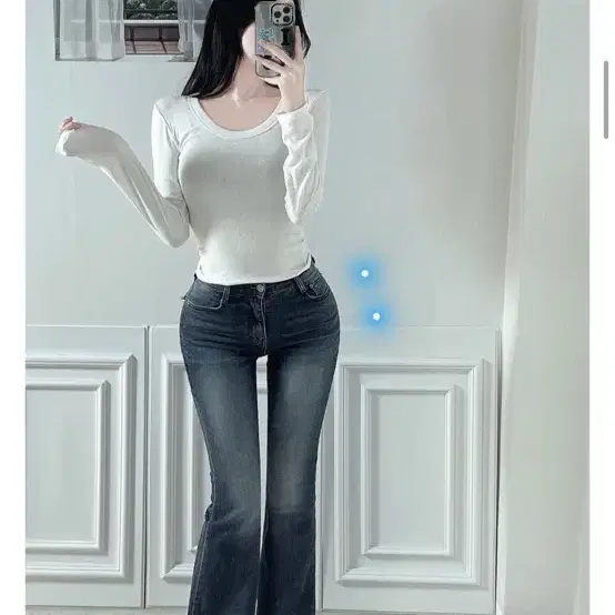 골반패드 부츠컷 청바지