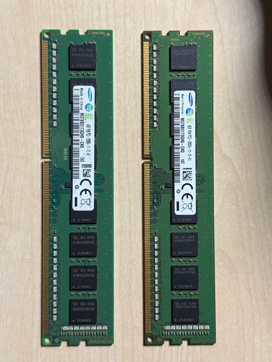 삼성 DDR3 4GB PC3-12800U 1600MHz 데스크탑 램 2개 / 총 8GB