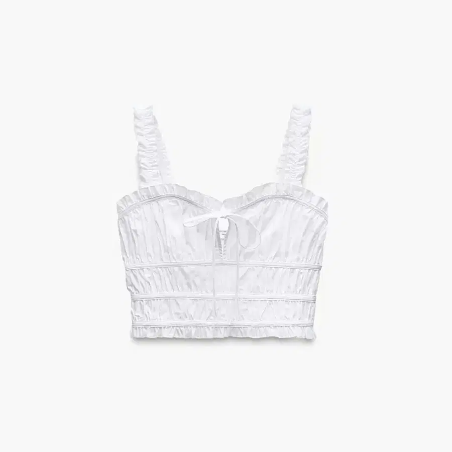 ZARA 화이트 프릴 리본 탑 xs