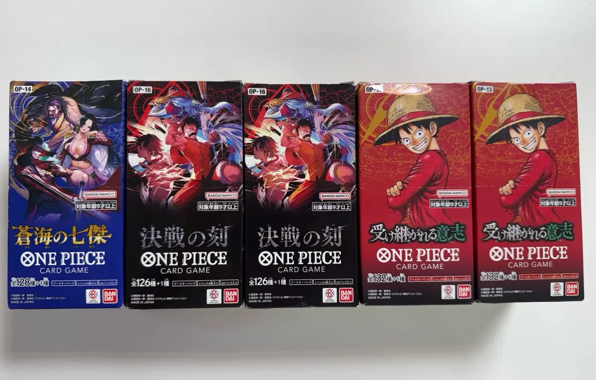 [미개봉 새상품] 원피스 TCG 부스터 팩 박스 일어판 판매 (OP-13 / OP-14 / OP-16)