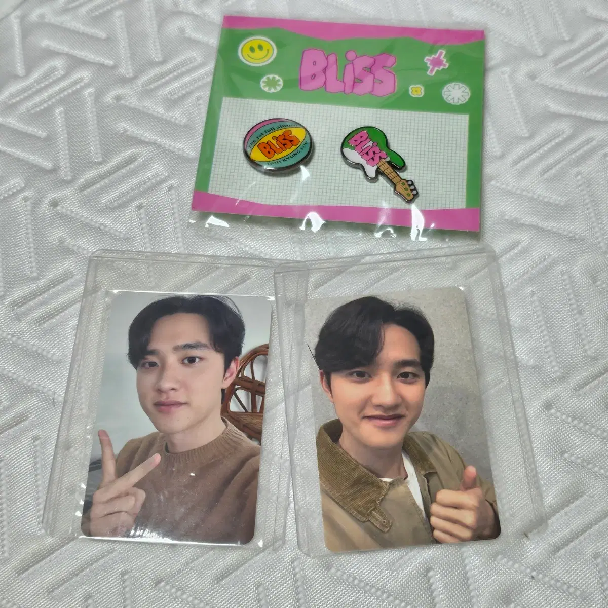 (미개봉) EXO 도경수 'BLISS' 팝업뱃지+포카세트, '기대' 미공포 2종