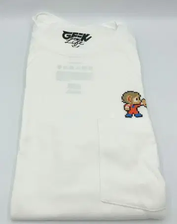 노츠 GEEK LIFE 티셔츠 알렉스키드 원포인트 스티치 포켓 화이트 M 사이즈 지우개는 없음