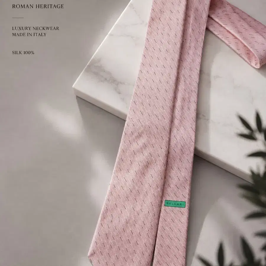 [BVLGARI 불가리] 실크 넥타이 핑크 / 명품 넥타이