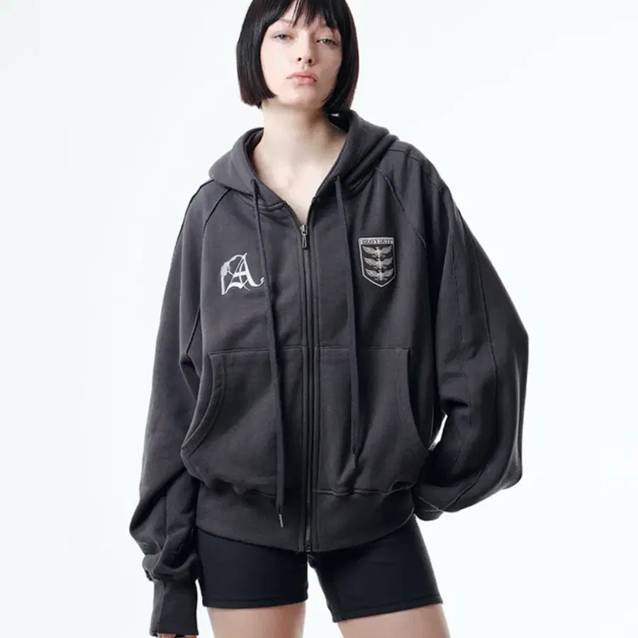 2000아카이브스 NOX GRAPHIC HOODIE 후드집업 차콜