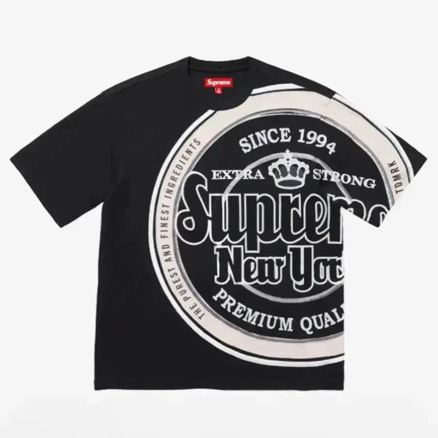 슈프림 라거 숏슬리브 탑 블랙 - 25SS M