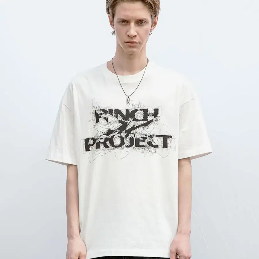 메종미네드 PINCH DOODLE HALF T WHITE 반팔 티셔츠 L