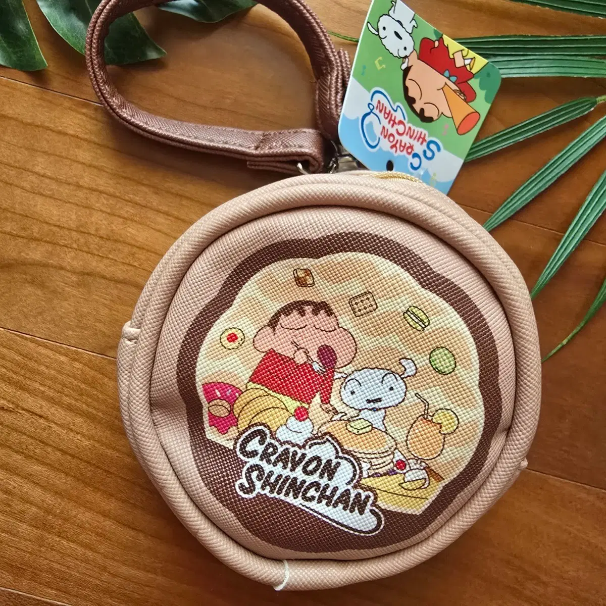 (미사용) 짱구 원형 파우치 동전지갑