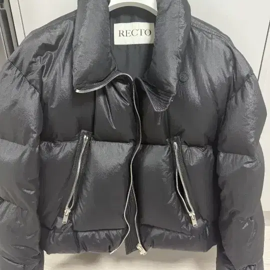 렉토 샤이닝 숏패딩 L 새상품