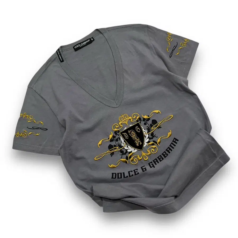 Dolce & Gabbana Shield V Neck T-Shirt
