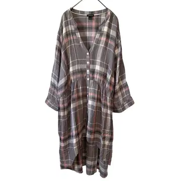 15357 TORRID 체크 무늬 셔츠 원피스 3L 비대칭 구제 의류