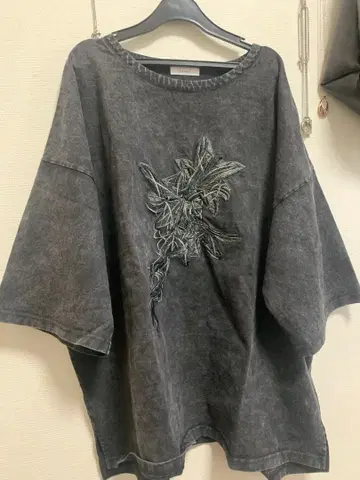 cussil 케미컬 워시 티셔츠 블랙