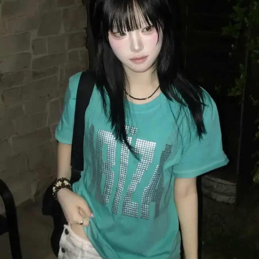 팬시클럽 이비자 라인스톤 티