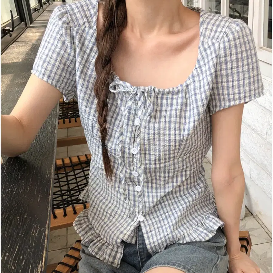 체크 블라우스 판매합니다