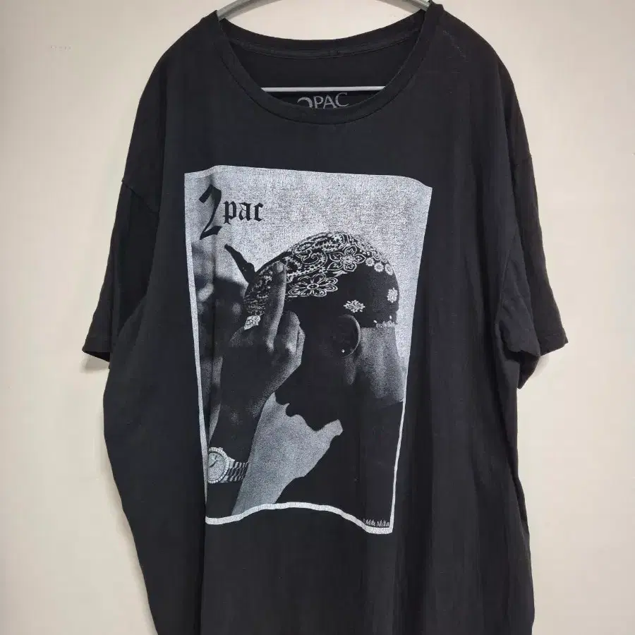 빈티지 투팍 그래픽 오버핏 반팔 티셔츠 2XL 힙합티 밴드티
