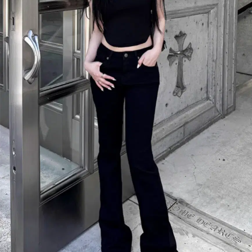하츠코시 도쿄 베놈 딥블랙 팬츠 부츠컷 청바지