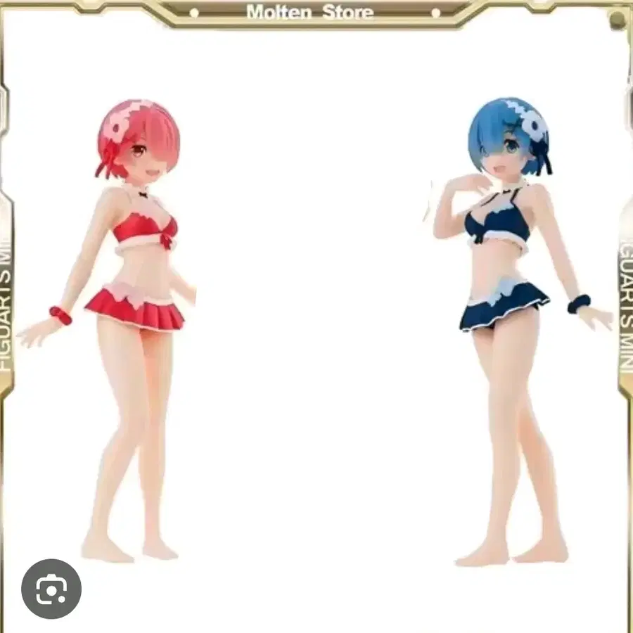 미개봉 고전 레어) 람 렘수영복 버전 미니 피규어 미소녀 반다이