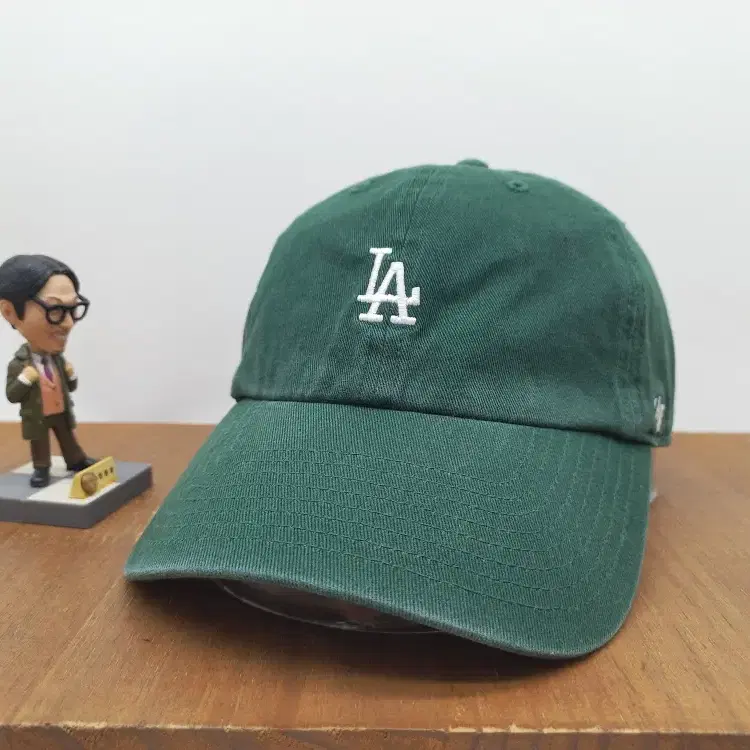 47브랜드 MLB LA다저스 미니 로고 자수 클린업 야구 모자 볼캡 그린