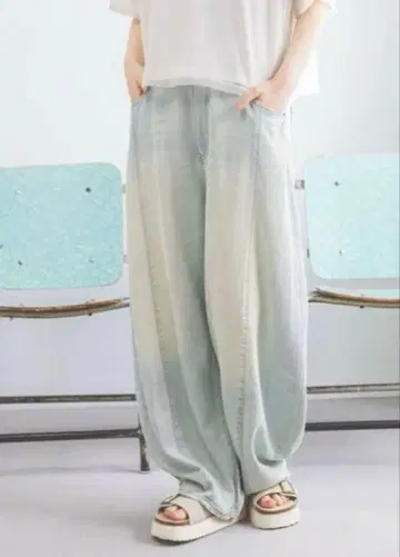 3D 드롭 데님 팬츠 S 사이즈