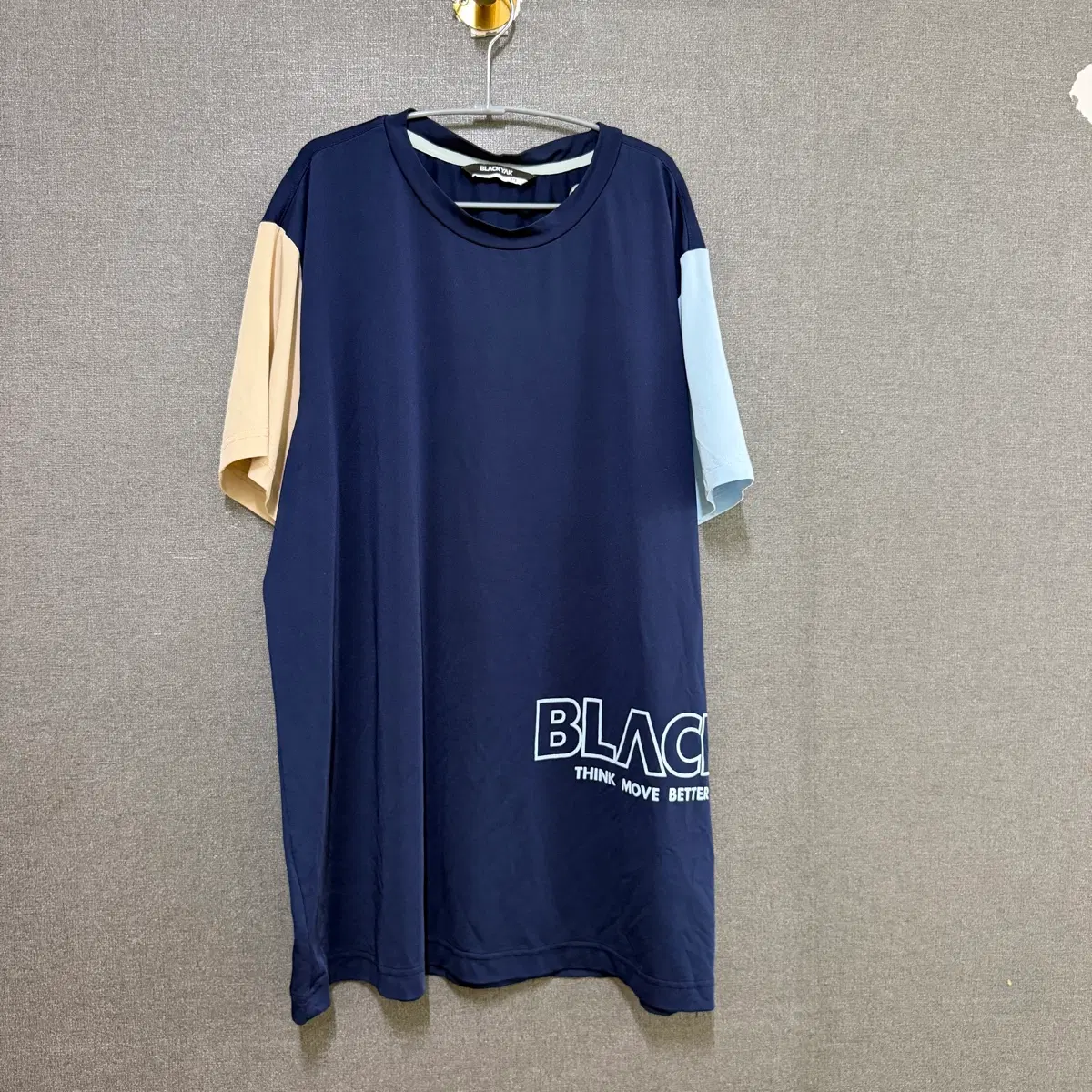 블랙야크 키즈 주니어 175 배색 반팔 티셔츠 네이비 BO2997
