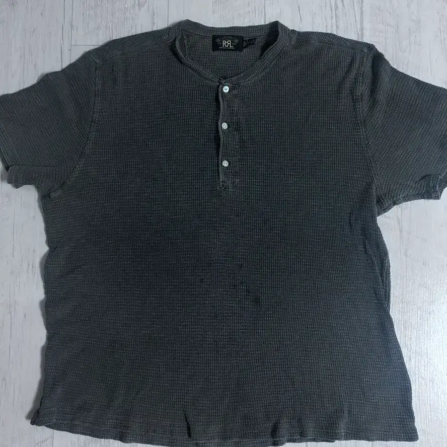 RRL 헨리넥 와플 티셔츠 챠콜 XXL