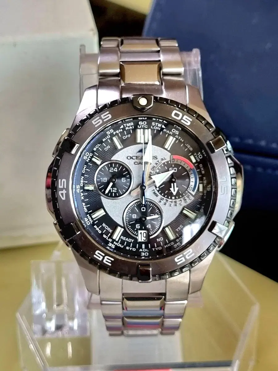 빈티지 미사용급 풀티타늄 오셔너스 CASIO OCW-P500TD-2AJF  태양광 전파수신 밀리터리 군사워치 다이버 카시오시계