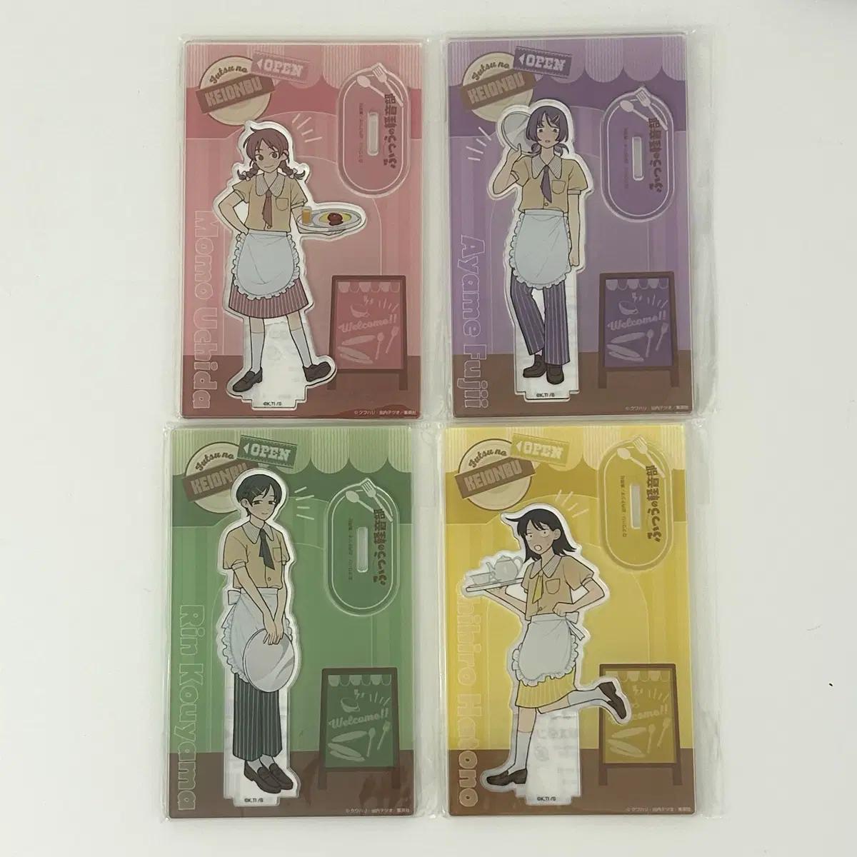 (일괄) 평범한 경음부 평음부 트리빌리지 콜라보 카페 아크릴 스탠드 메이드 아크스타 하토노 치히로 후지이 아야메 코야마 린 우치다 모모