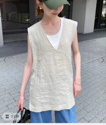 slobe iena 린넨 슬리브리스 블라우스