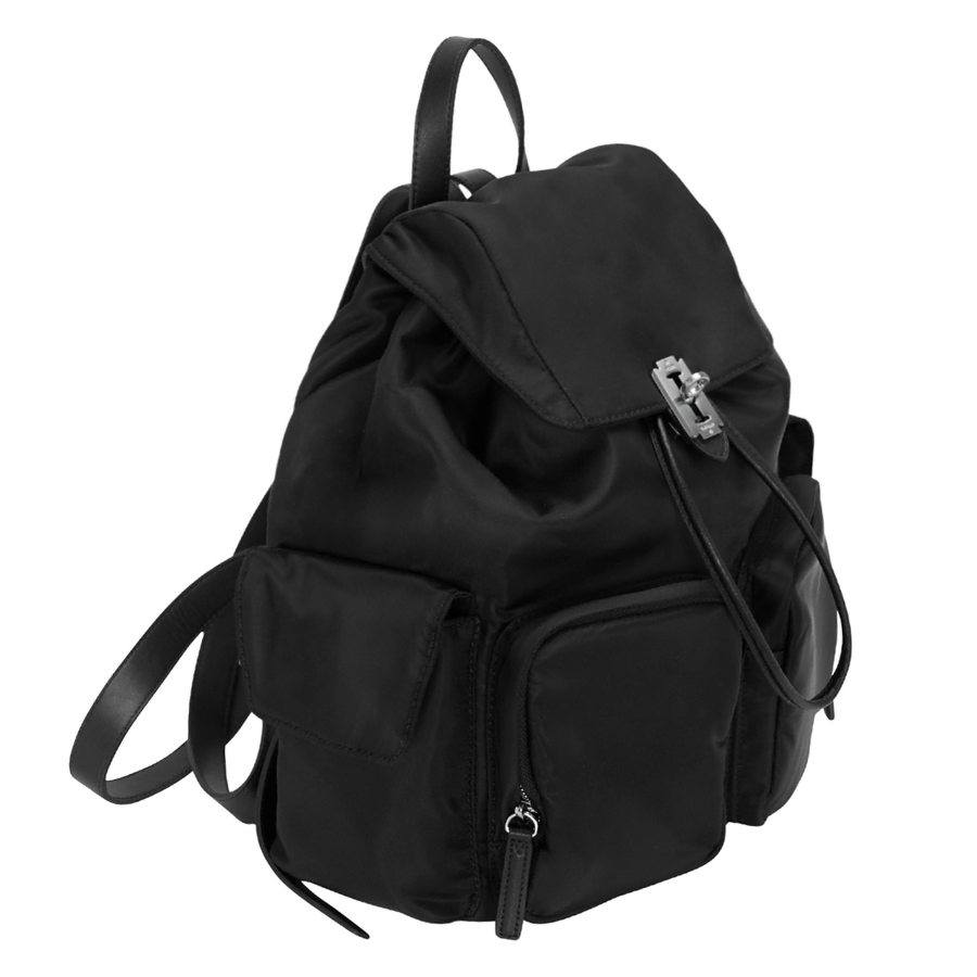 분크 Hey Double Pocket Backpack M (헤이 더블 포켓 백팩 미듐) Black 새상품