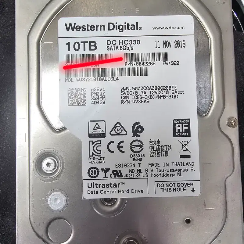 Western Digital Ultrastar SATA HDD 10TB(중고)
