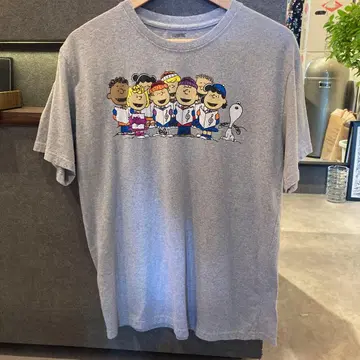 PEANUTS 피넛 프린트 T셔츠 그레이 XL